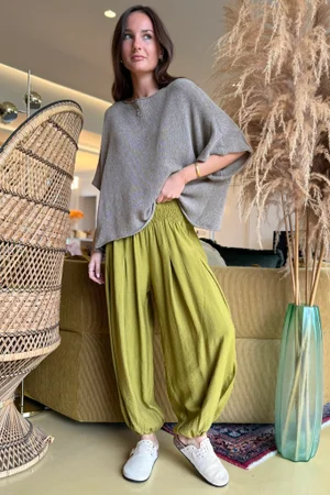 Basso Shirring Genie Pant Rustic Olive /10=